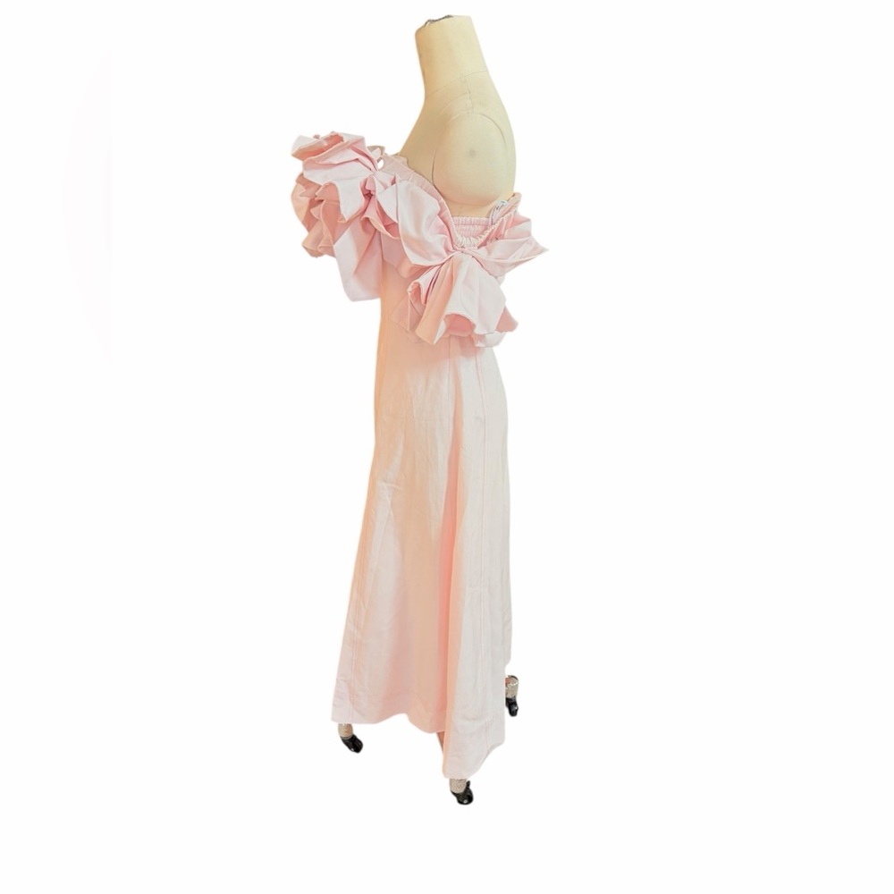 Aje Etta Pink Linen Midi Dress‎ size 2 - Picture 6 of 8